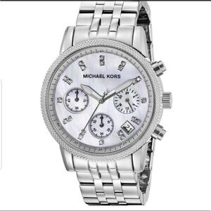MK 5020 Micheal kors silver diamond faced watch